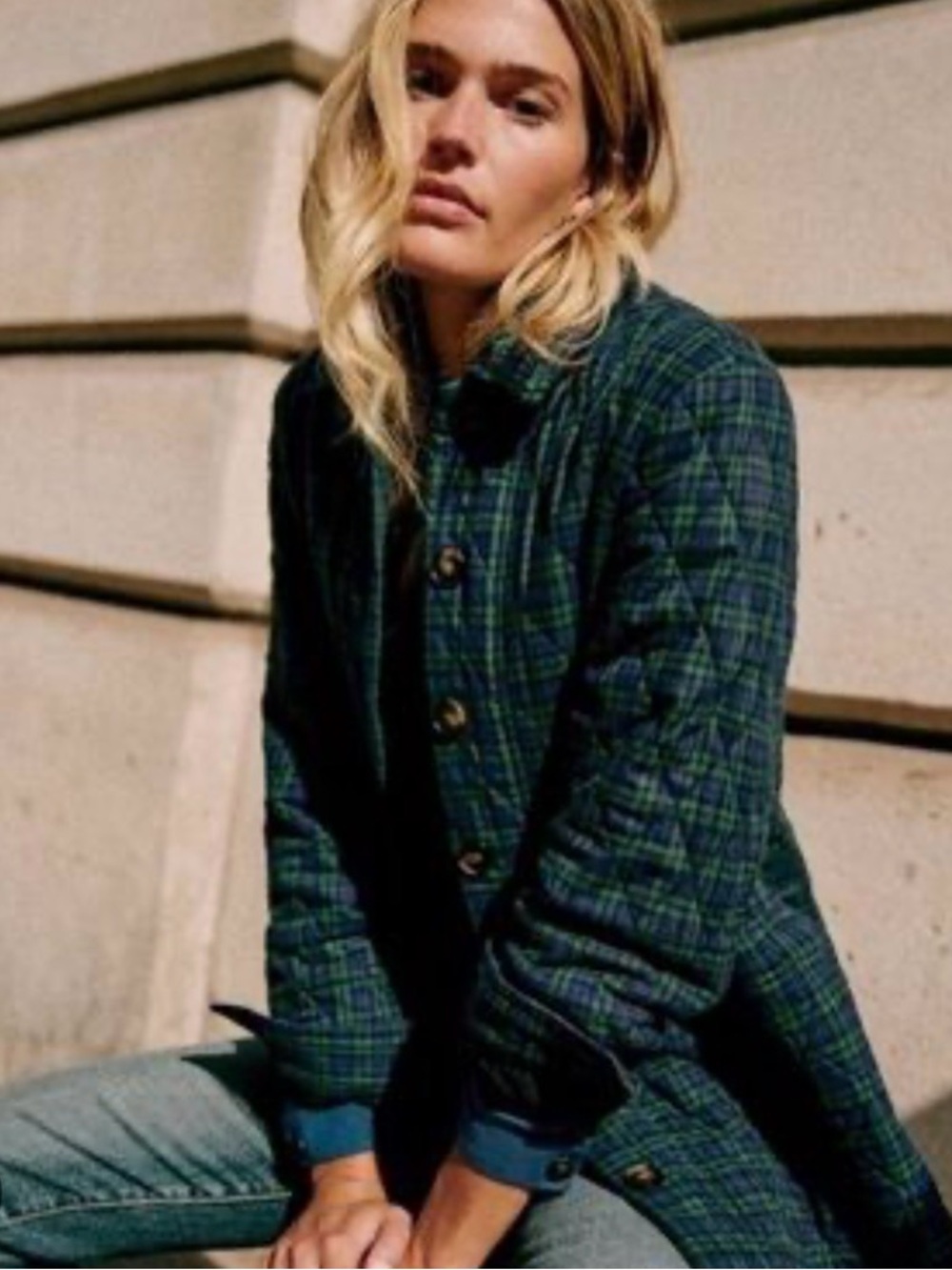 Sezane Jacket - Green Plaid